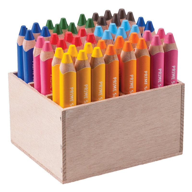 Edu3 Prime Super Jumbo - Farveblyanter, 48 stk. 8 ass. farver