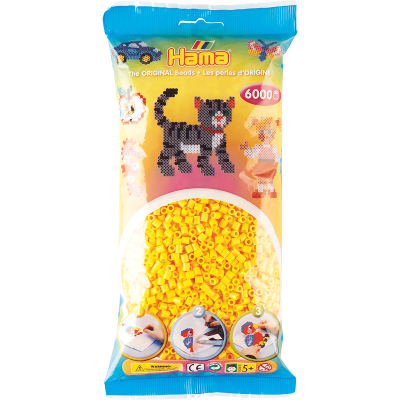 Hama Midi rørperler gul 6000 stk.