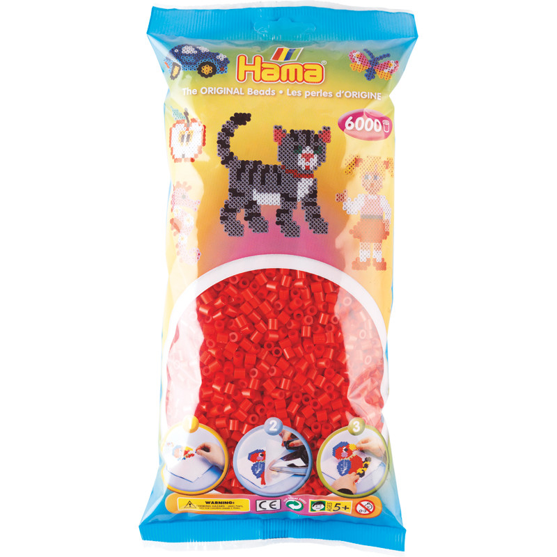 Hama Midi rørperler rød 6000 stk.