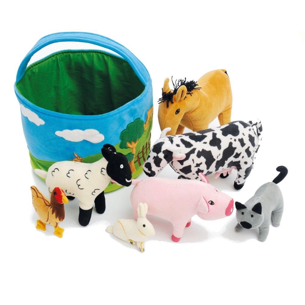 Samtalekurv - Bondegårdsdyr i stof