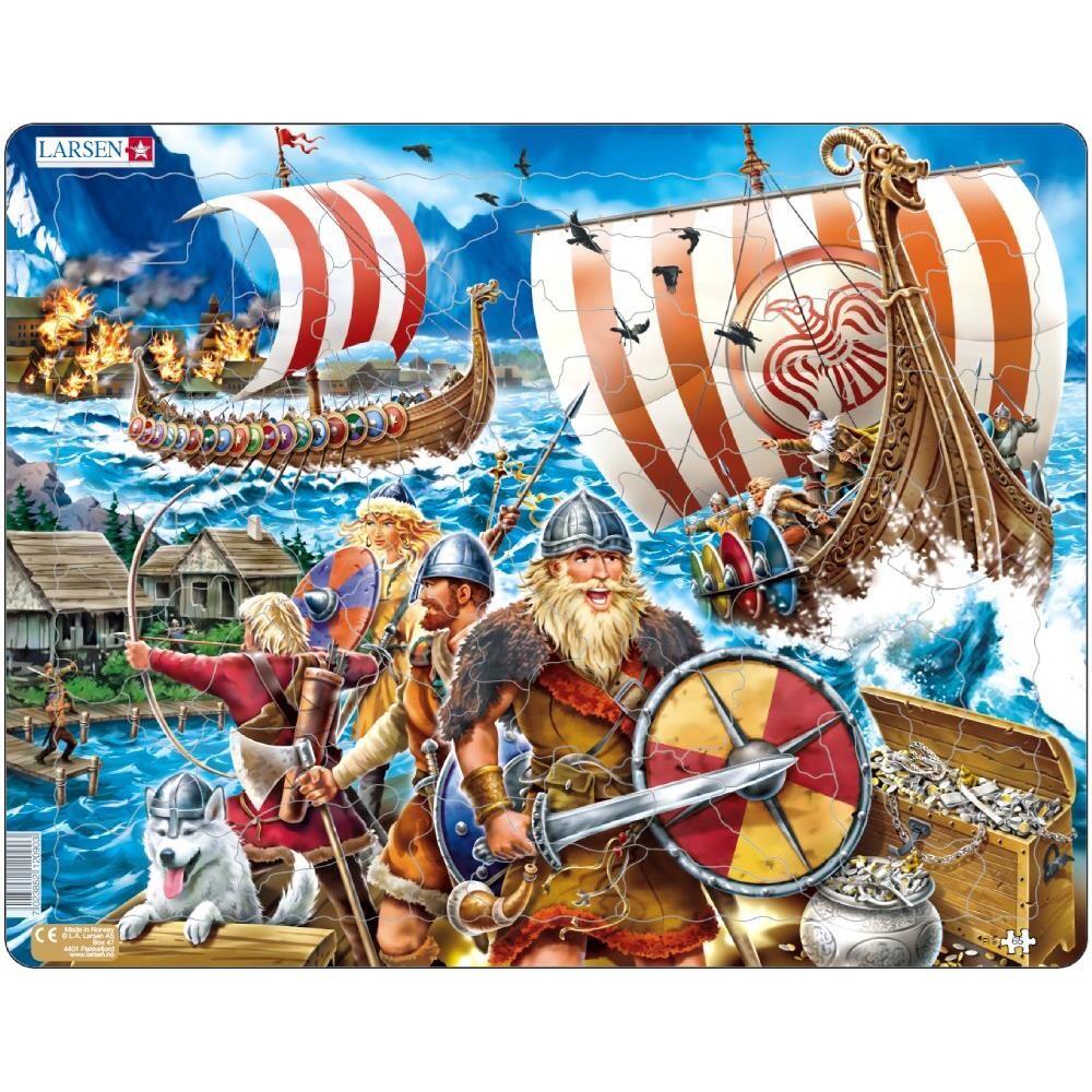 Puslespil i pap - Vikinger - 65 brikker billede