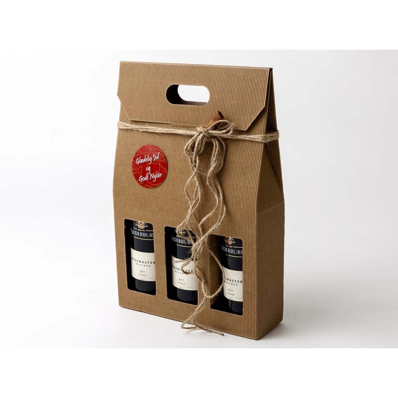 Vinemballage brun åben bølge gaveæske billede