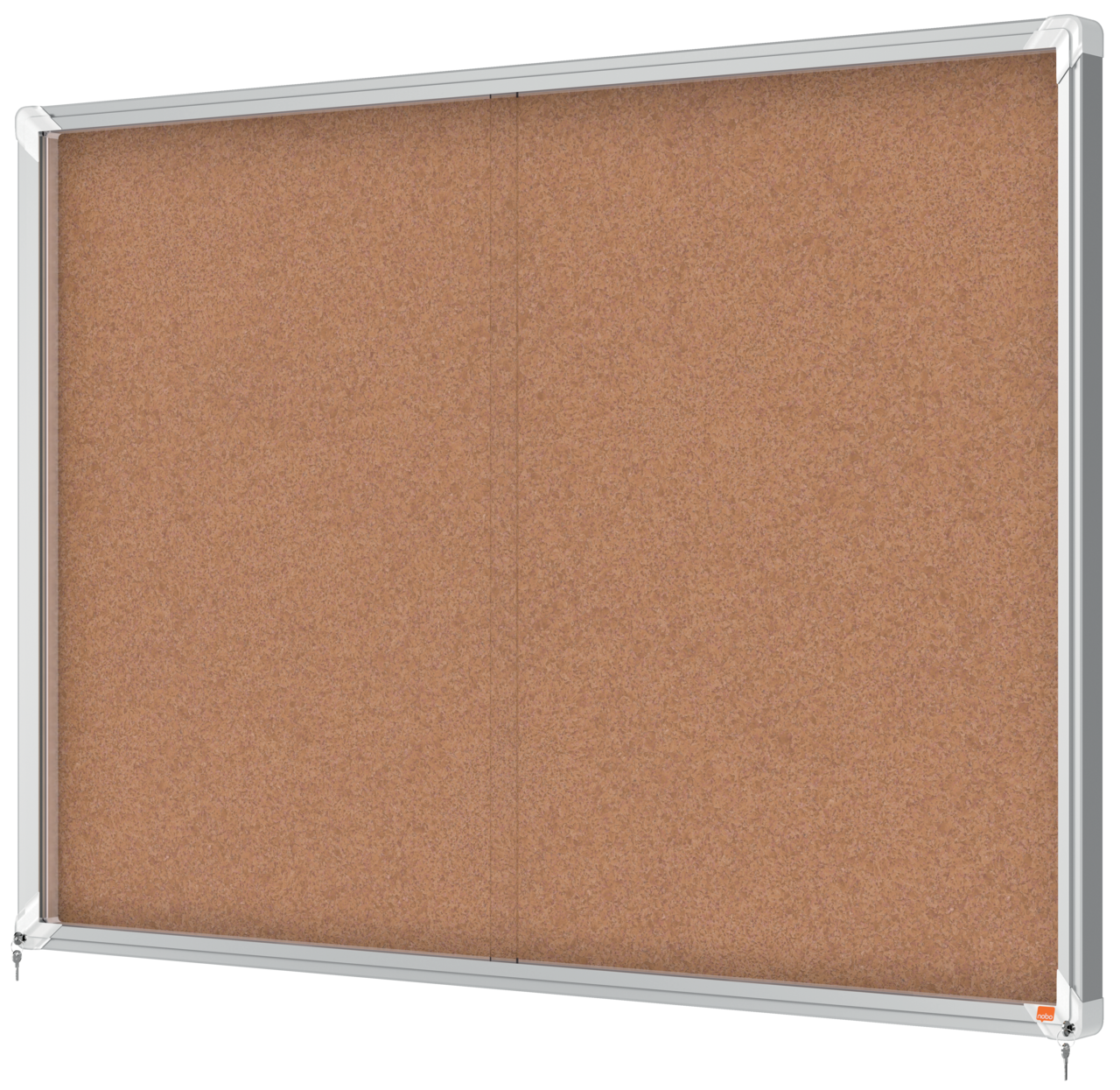 Nobo Premium Plus kork låsbart opslagsskab med skydelåge 18xA4