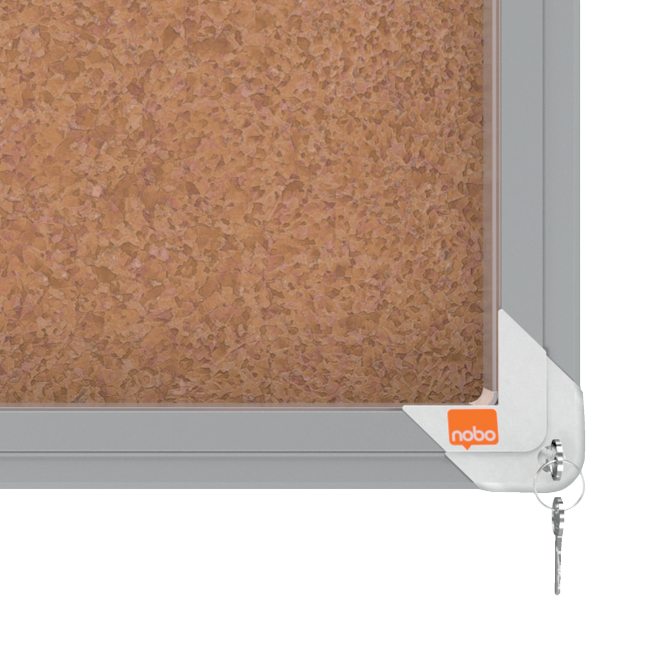 Nobo Premium Plus kork låsbart opslagsskab med skydelåge 12xA4