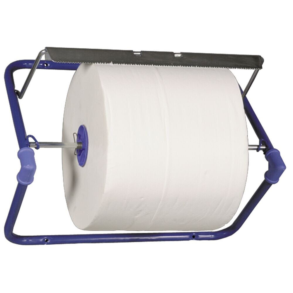 Vægstativ t/værstedsrulle, 26,4x50x37,5cm metal, blå