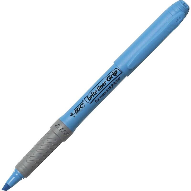 Tekstmarker Bic brite liner blå billede