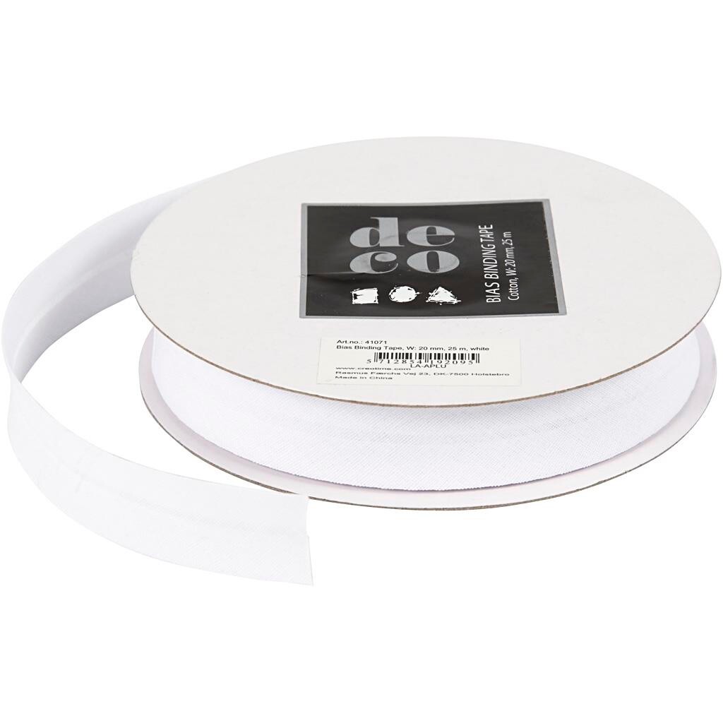 Skråbånd, B: 20 mm, hvid, 25m billede