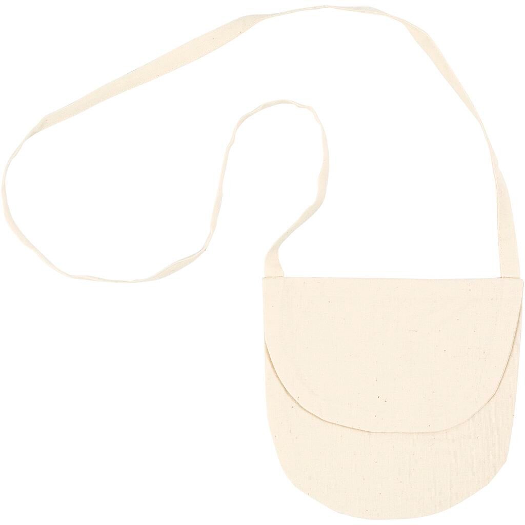 Skuldertaske, str. 15x14 cm, 110 g/m2, lys natur, billede