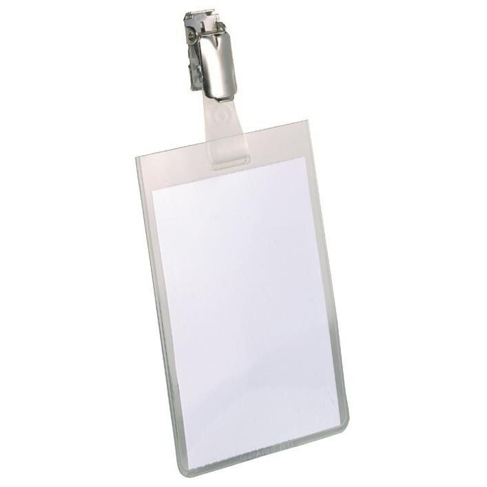 Navneskilt m/stropklemme 90x60mm 25 stk. billede