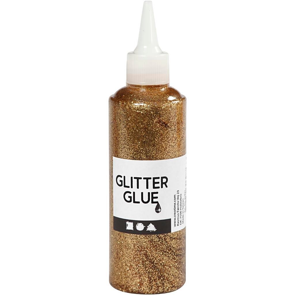 Glitterlim, guld, 118ml billede