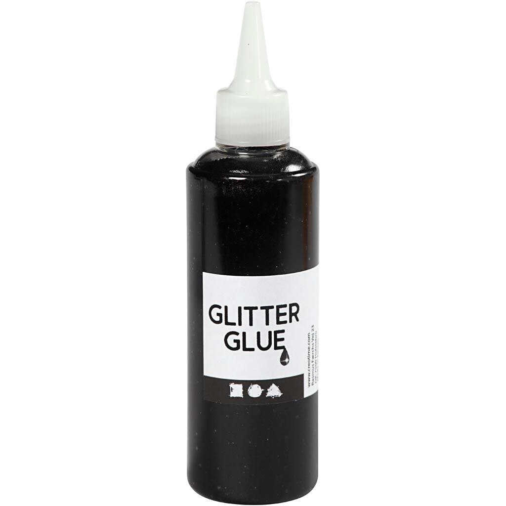 Glitterlim, sort, 118ml billede