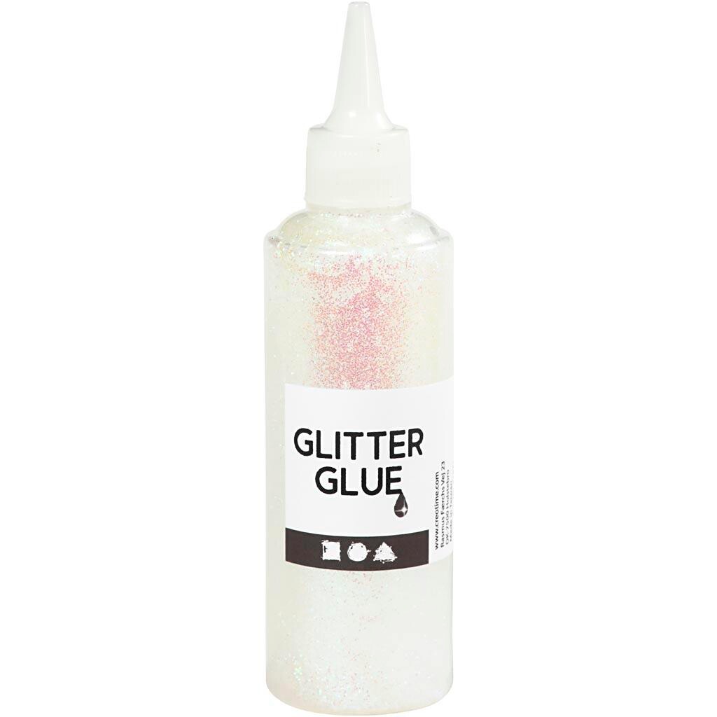 Glitterlim, holografisk hvid, 118ml billede