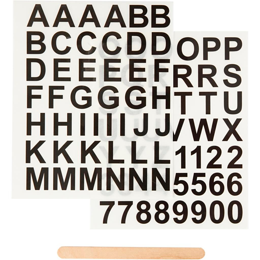 Creativ Company - Rub-On Stickers Letters and Numbers Black 2 Sheets