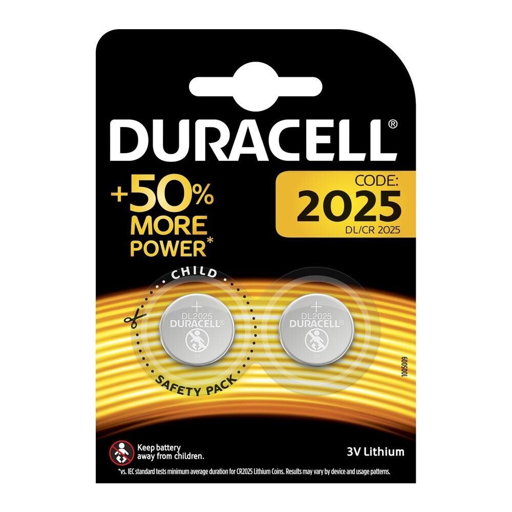 Duracell Knapcelle 3v Cr2025 2 Pk.