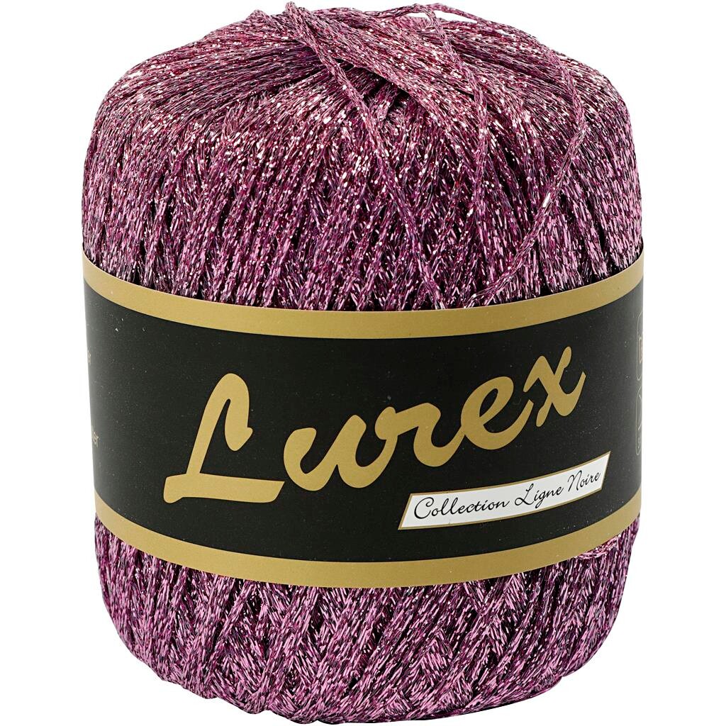 Lurex glittergarn, L: 160 m - Lilla, 25 gram billede