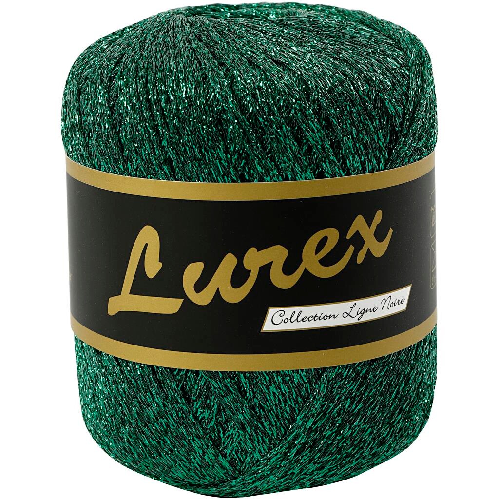 Lurex glittergarn, L: 160 m - Grøn, 25 gram billede