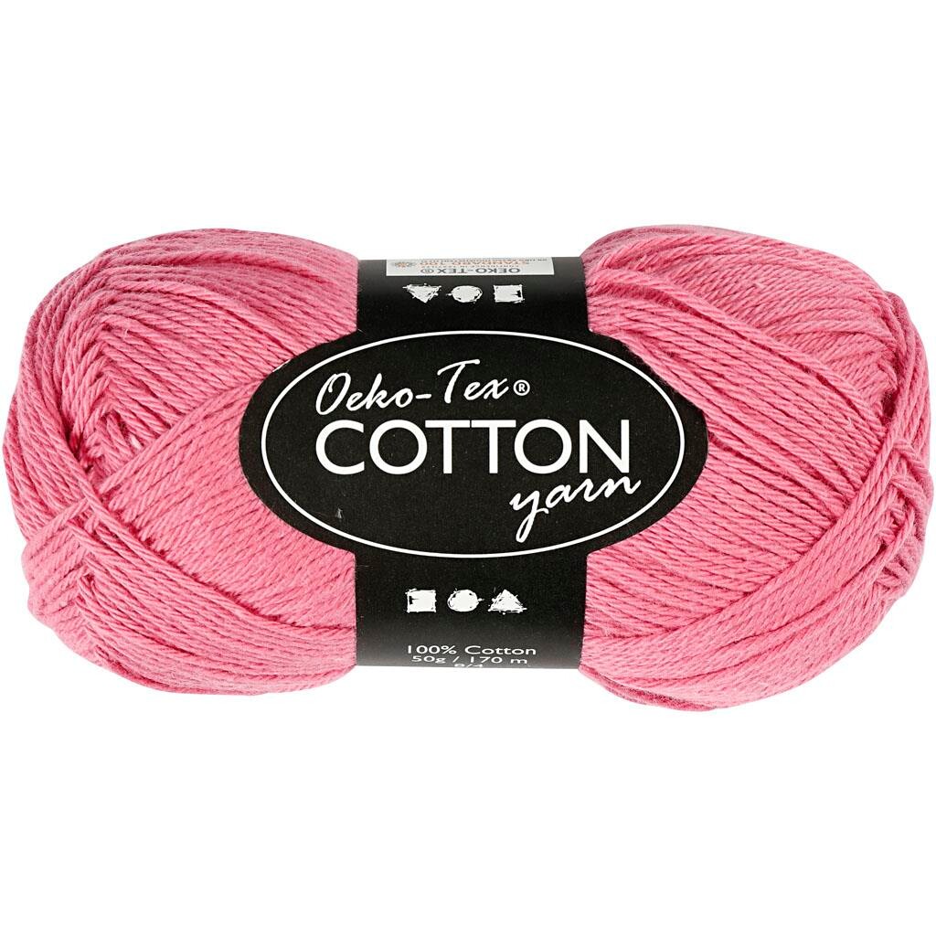 Bomuldsgarn - Nr. 8/4 - Mørk Rosa - L 170 M - 50 G