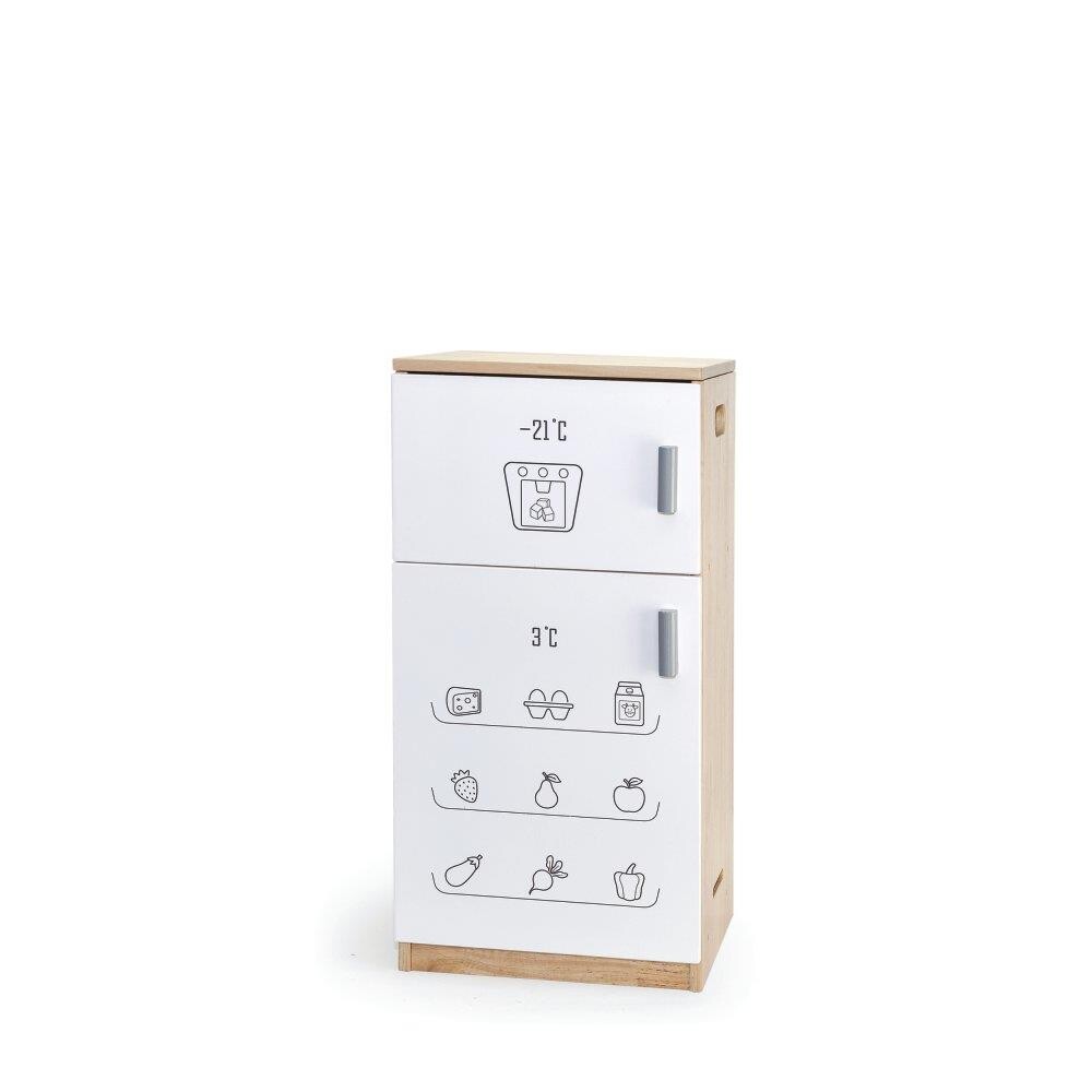 Legekøkken køleskab i træ - Hvid