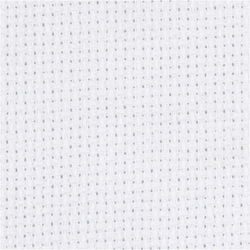 Aidastof, str. 50x50 cm, hvid, 52 tern pr. 10 cm, billede