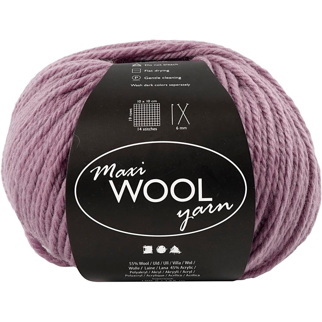 Maxi Wool uldgarn, L: 125 m, lavendel, 100g billede