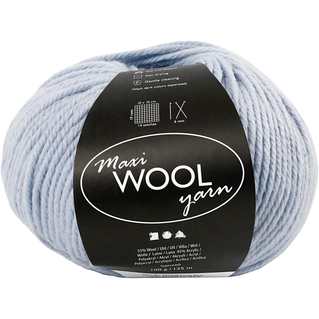 Maxi Wool uldgarn, L: 125 m, sart blå, 100g billede