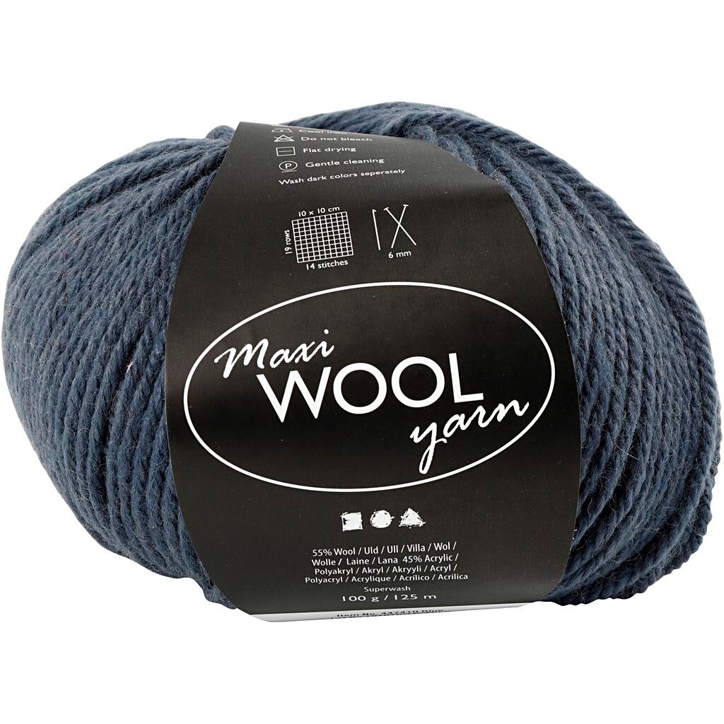 Maxi Wool uldgarn, L: 125 m, blå, 100g billede