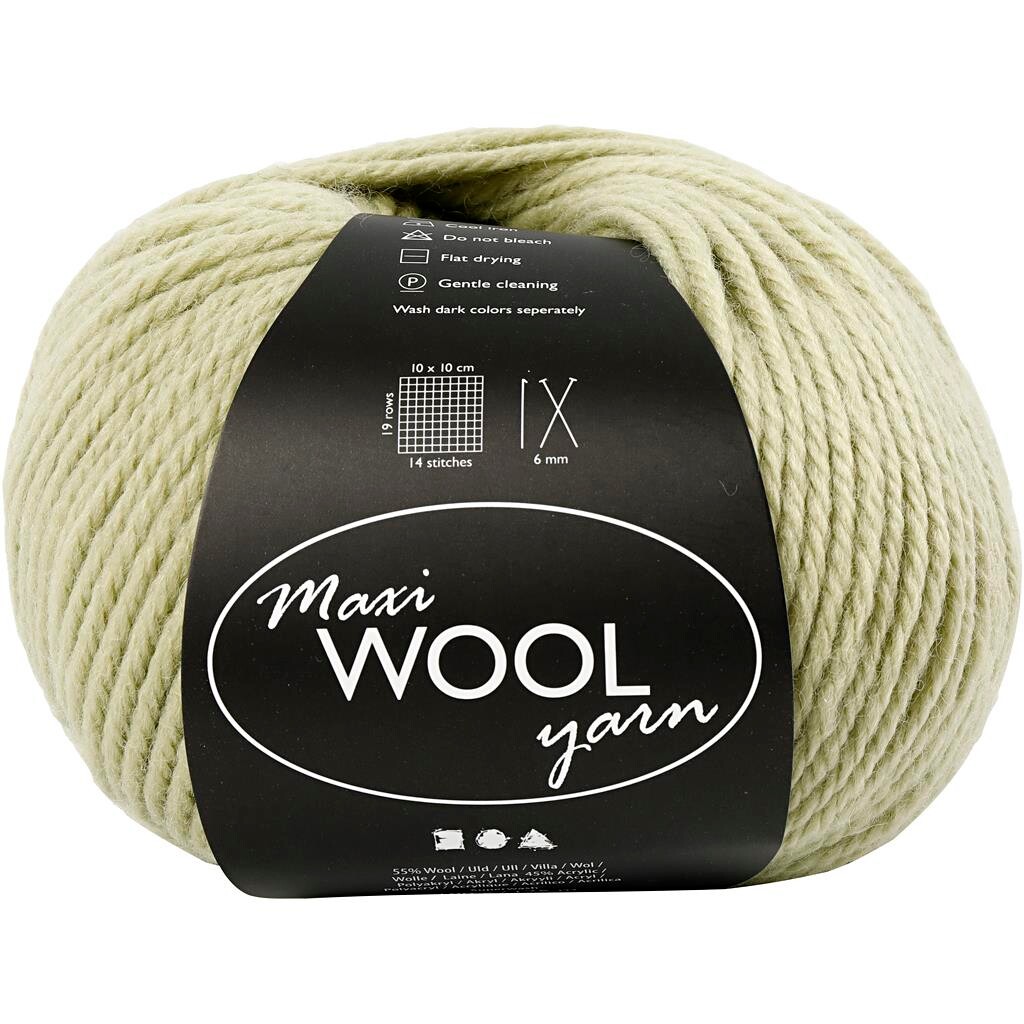 Maxi Wool uldgarn, L: 125 m, lys grøn, 100g billede