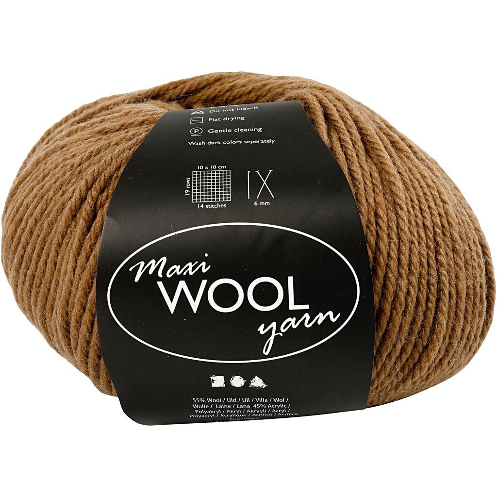 Maxi Wool uldgarn, L: 125 m, lys brun, 100g billede