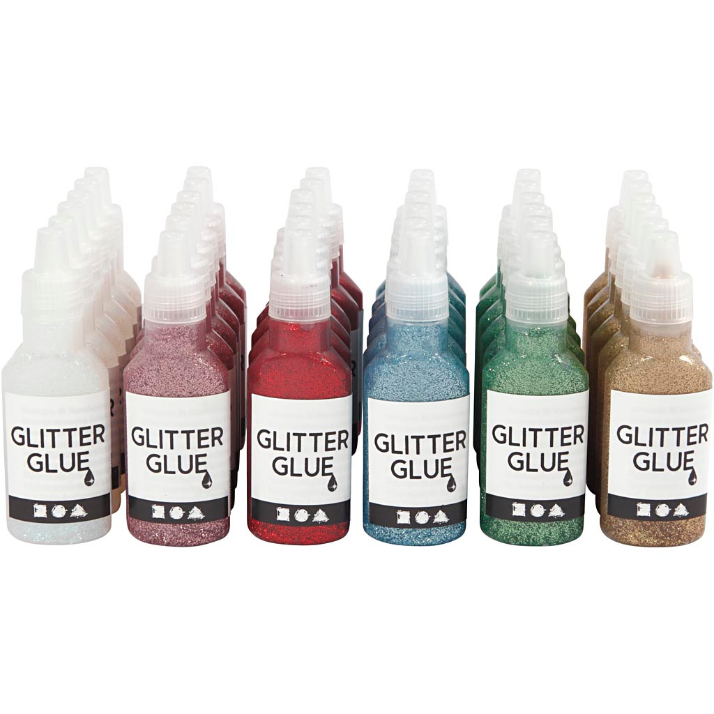 Glitterlim Ass Farver 36x25ml