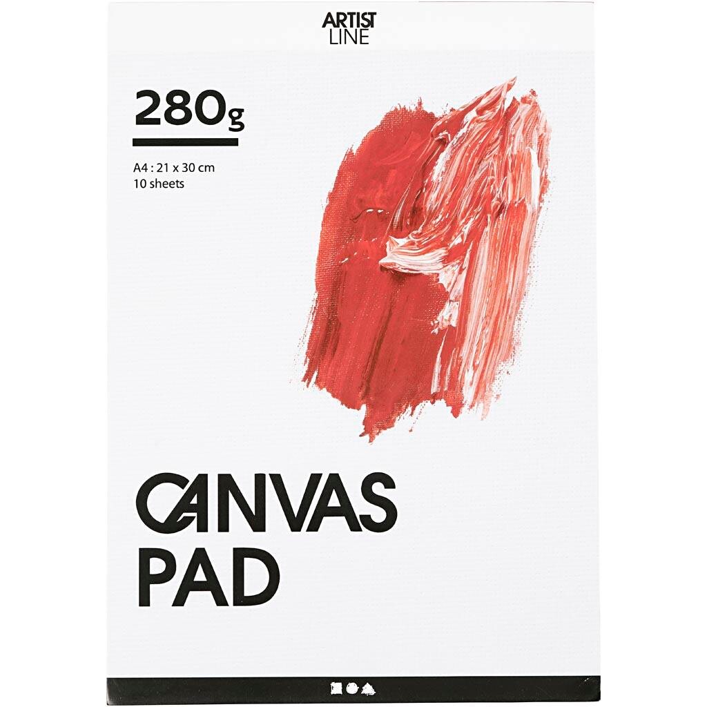 Lærredsblok, A4 , 280 g, hvid, 10ark billede