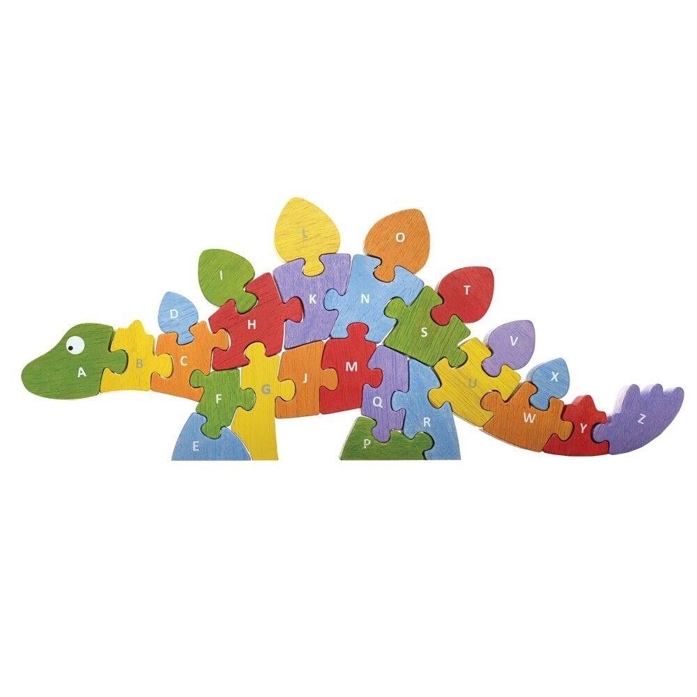 Puslespil Med Bogstaver I Træ Dinosaur