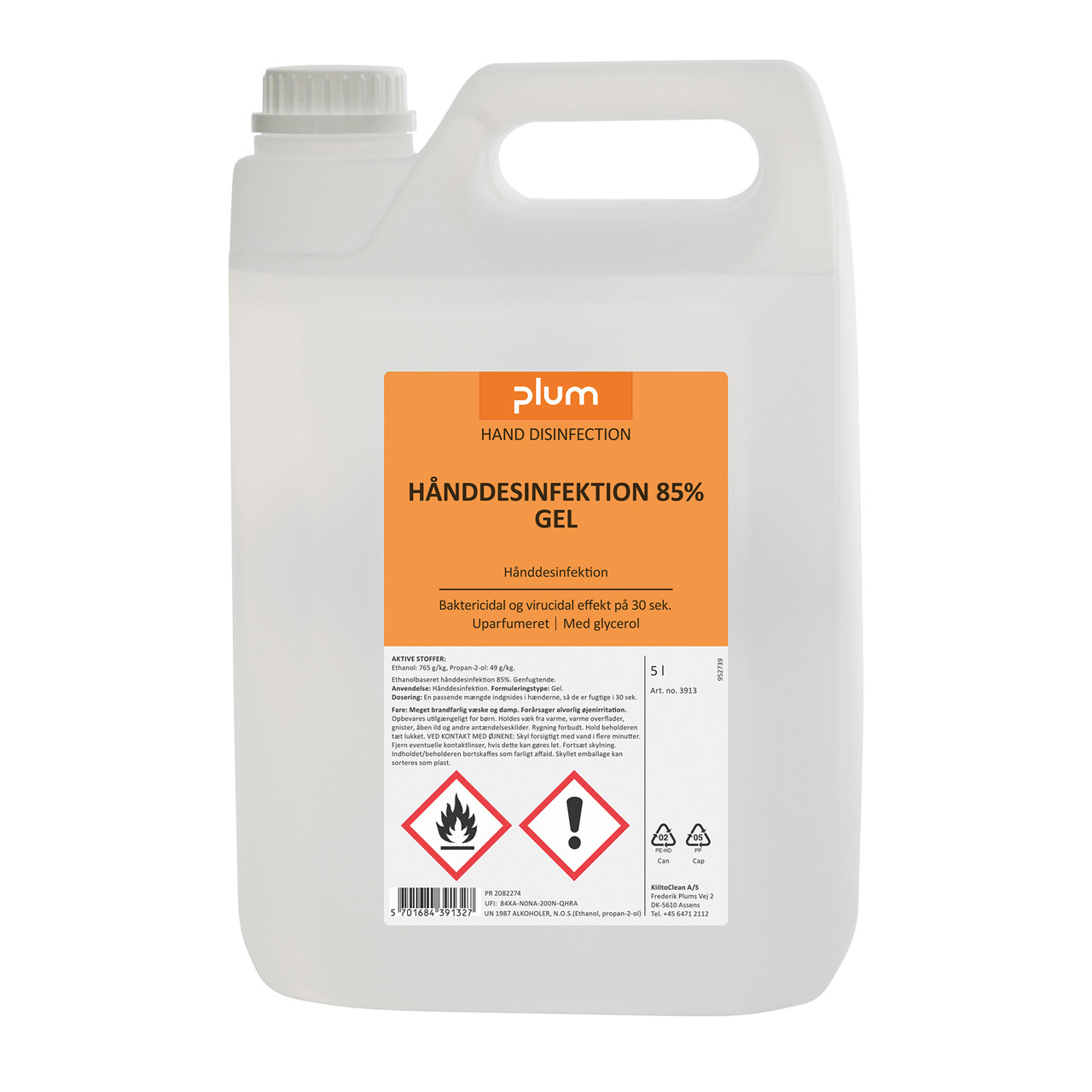Plum hånddesinfektion gel - 85%, 5 liter billede