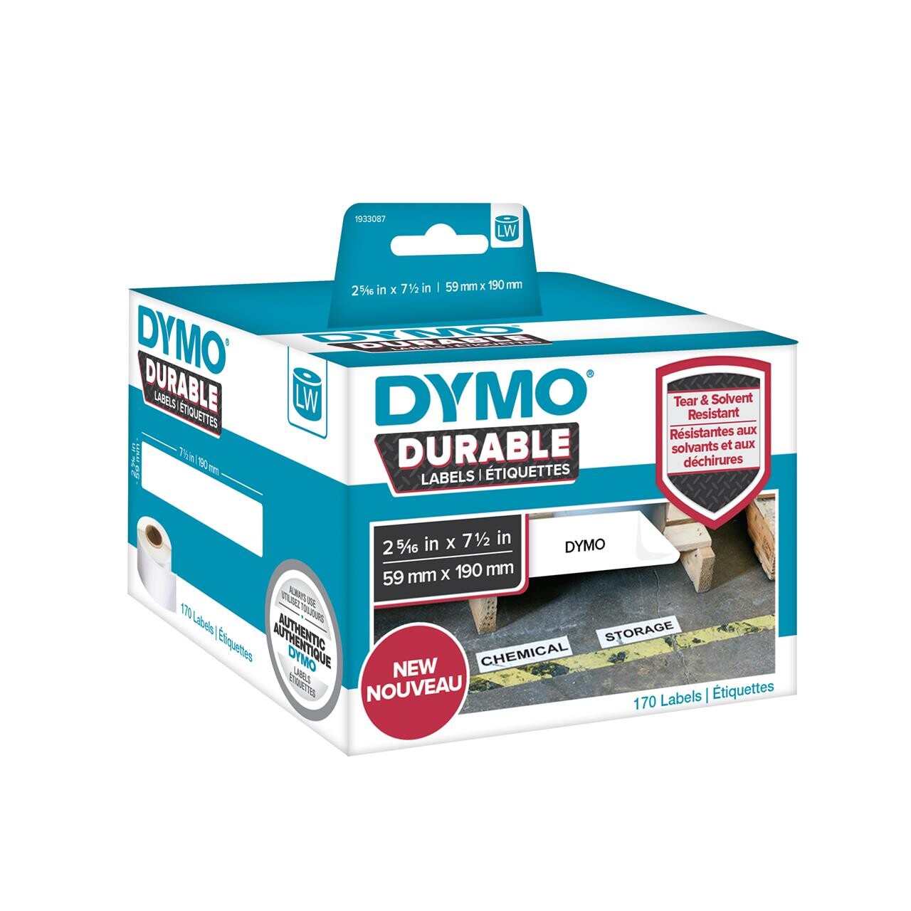 Label Dymo Durable etiket, 59x190mm 170stk/rul