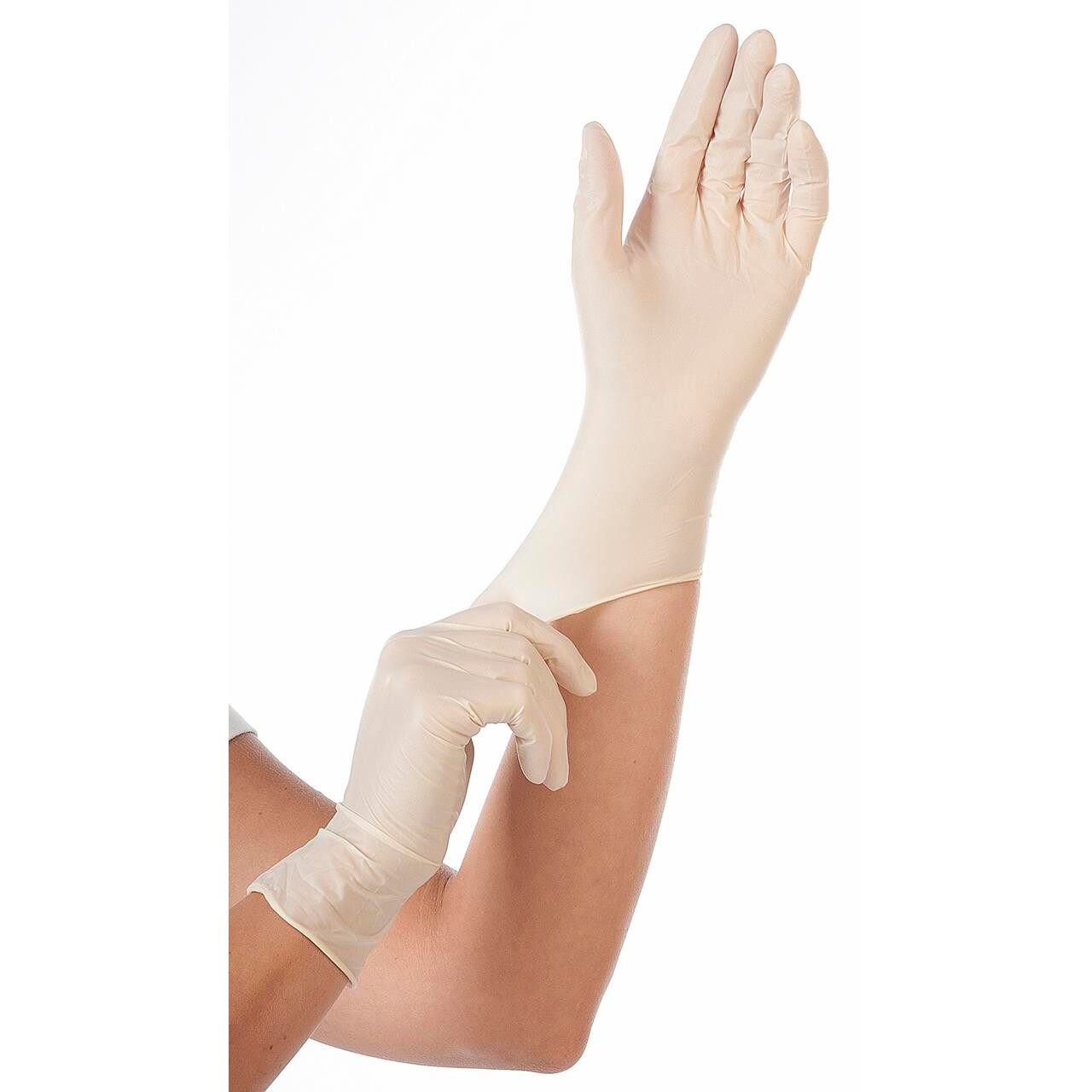 Latexhandske S hvid, pudderfri 100stk/pak