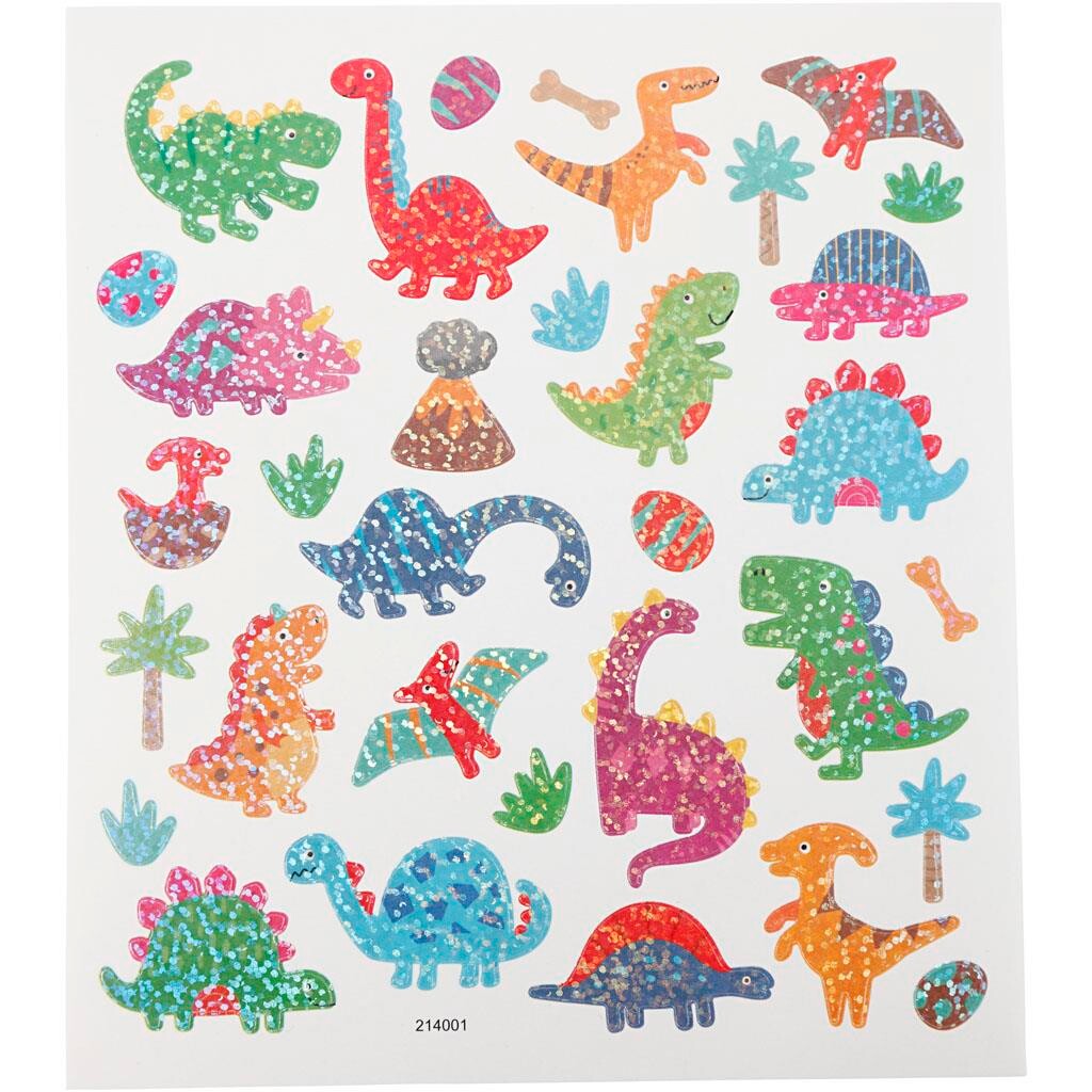 Stickers, dino, 15x16,5 cm billede