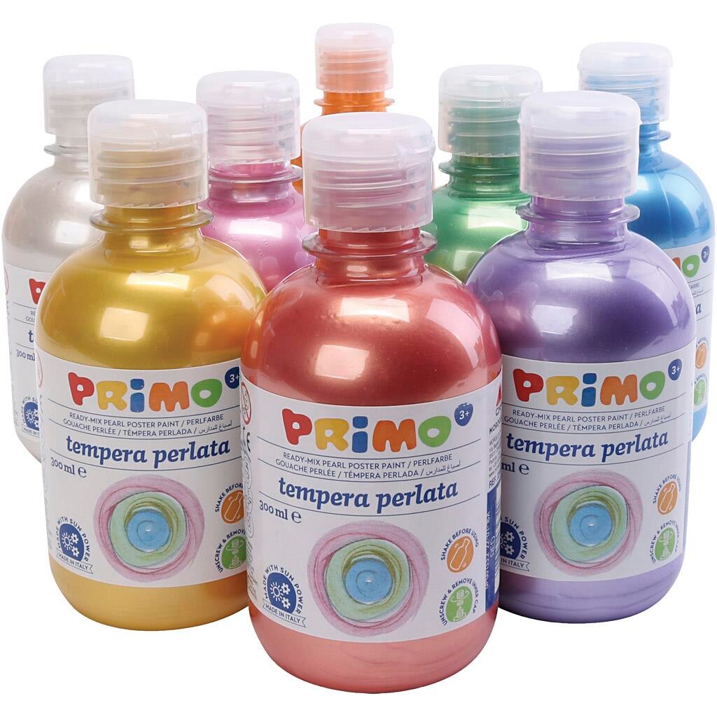 Billede af Skole temperamaling perlemor, ass. farver, 8x300 m