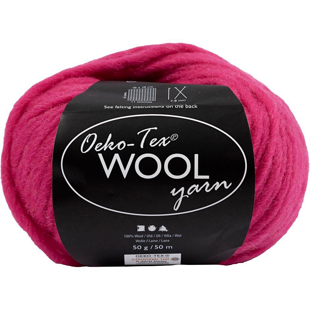 Uldgarn - Oeko Tex - L 50 M - Pink - 50 G