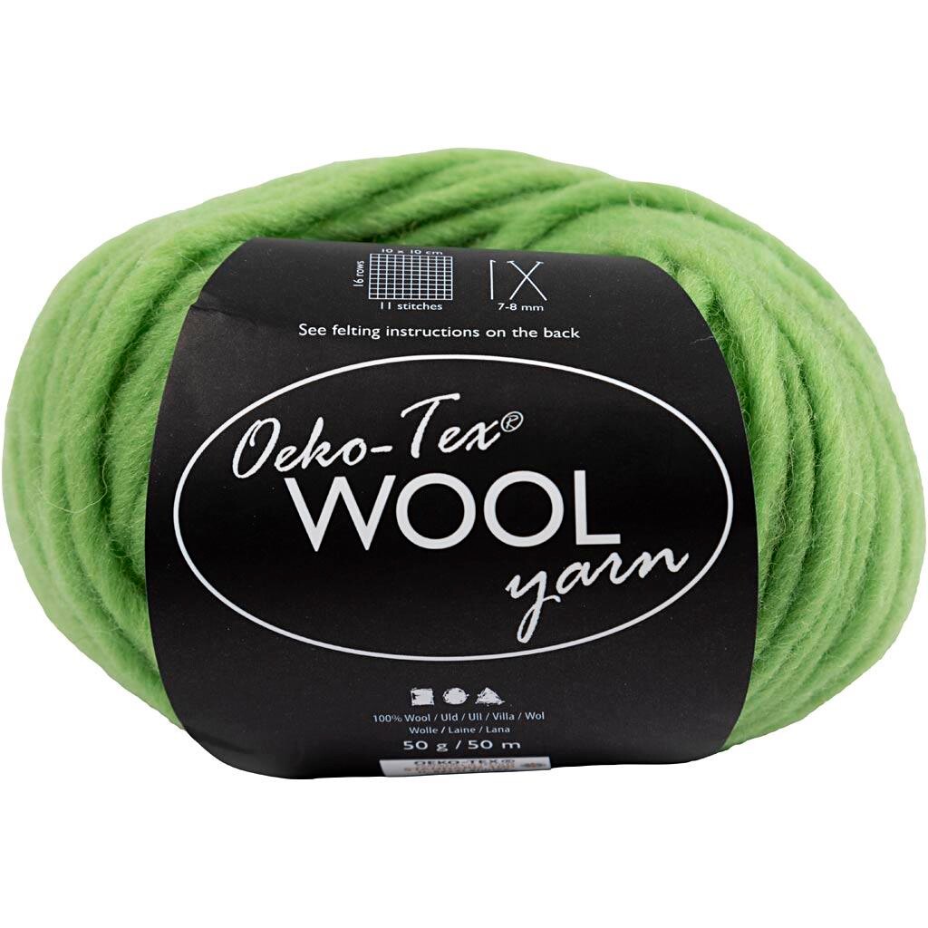 Uldgarn - Oeko Tex - L 50 M - Lime - 50 G