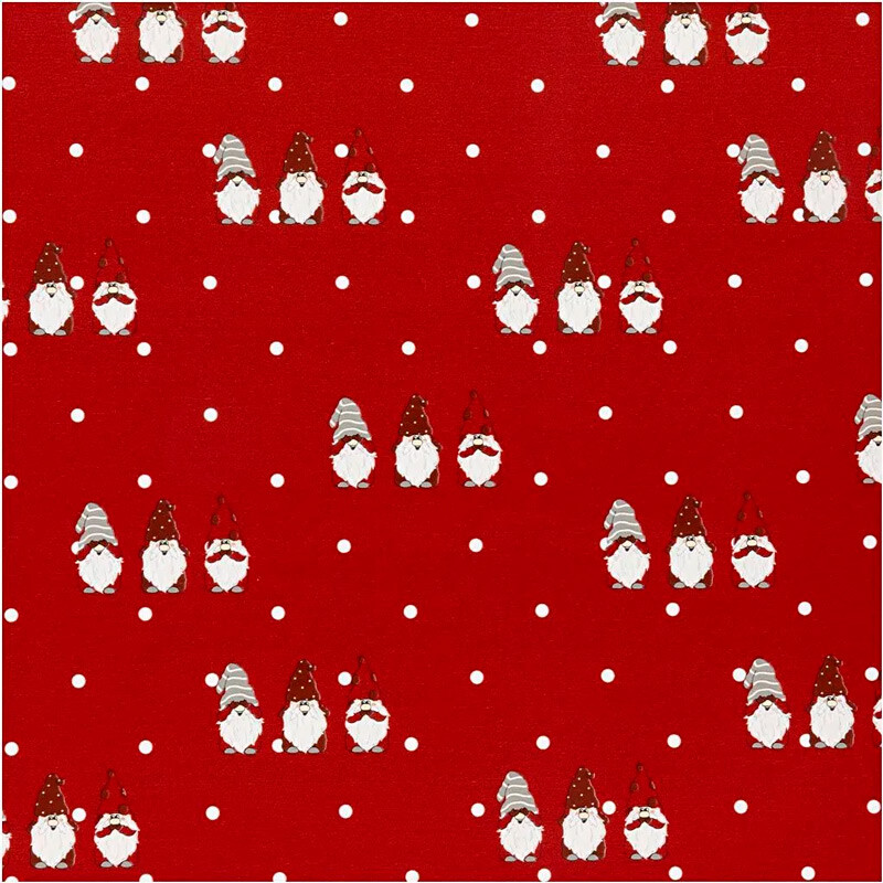 Gavepapir, Næsenisse, B: 50 cm, 80 g, rød, 5 m/ 1 billede