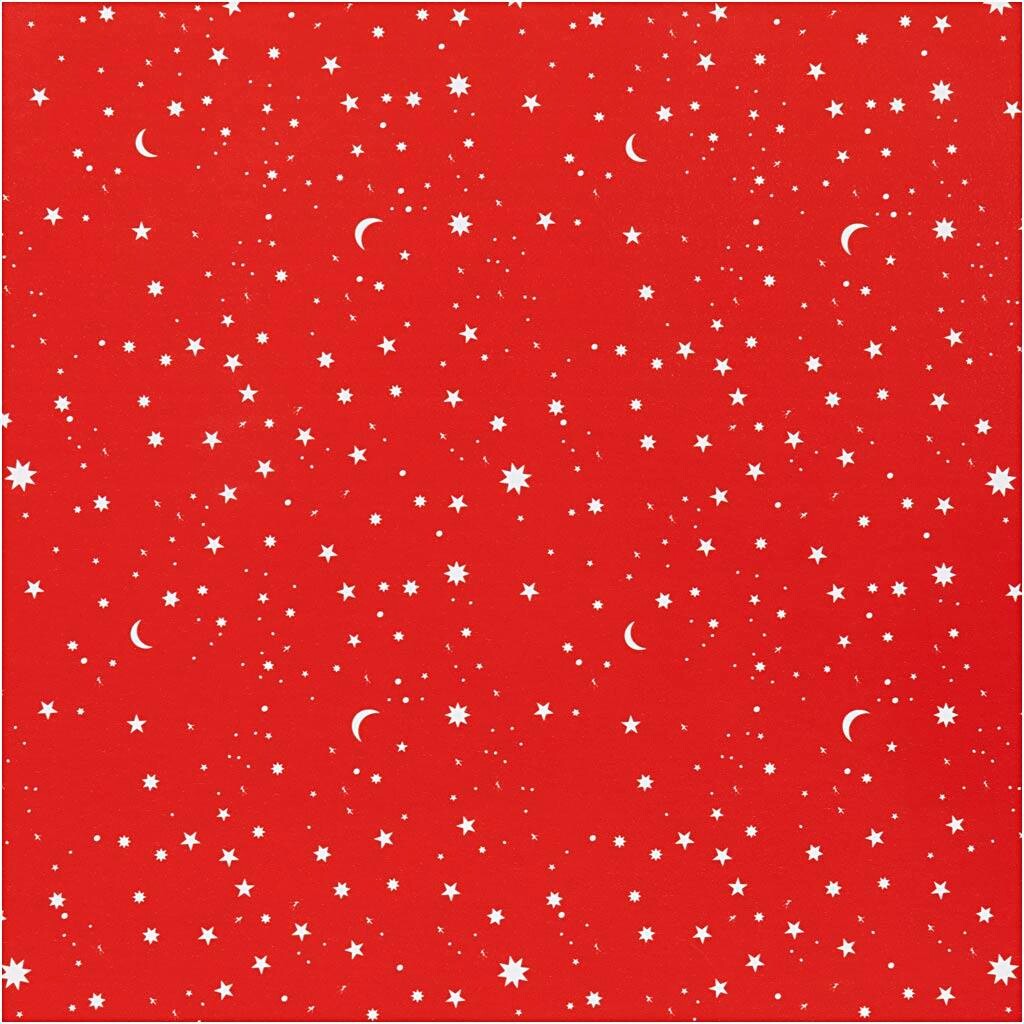 Gavepapir, Stjerner og måner, B: 50 cm, 80 g, mørk billede