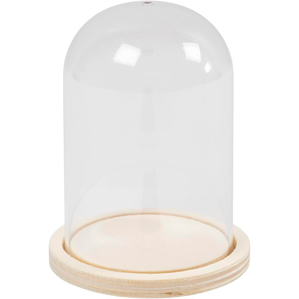 Klokke på træfod, H: 9,5 cm, diam. 6 cm, hulstr. 3