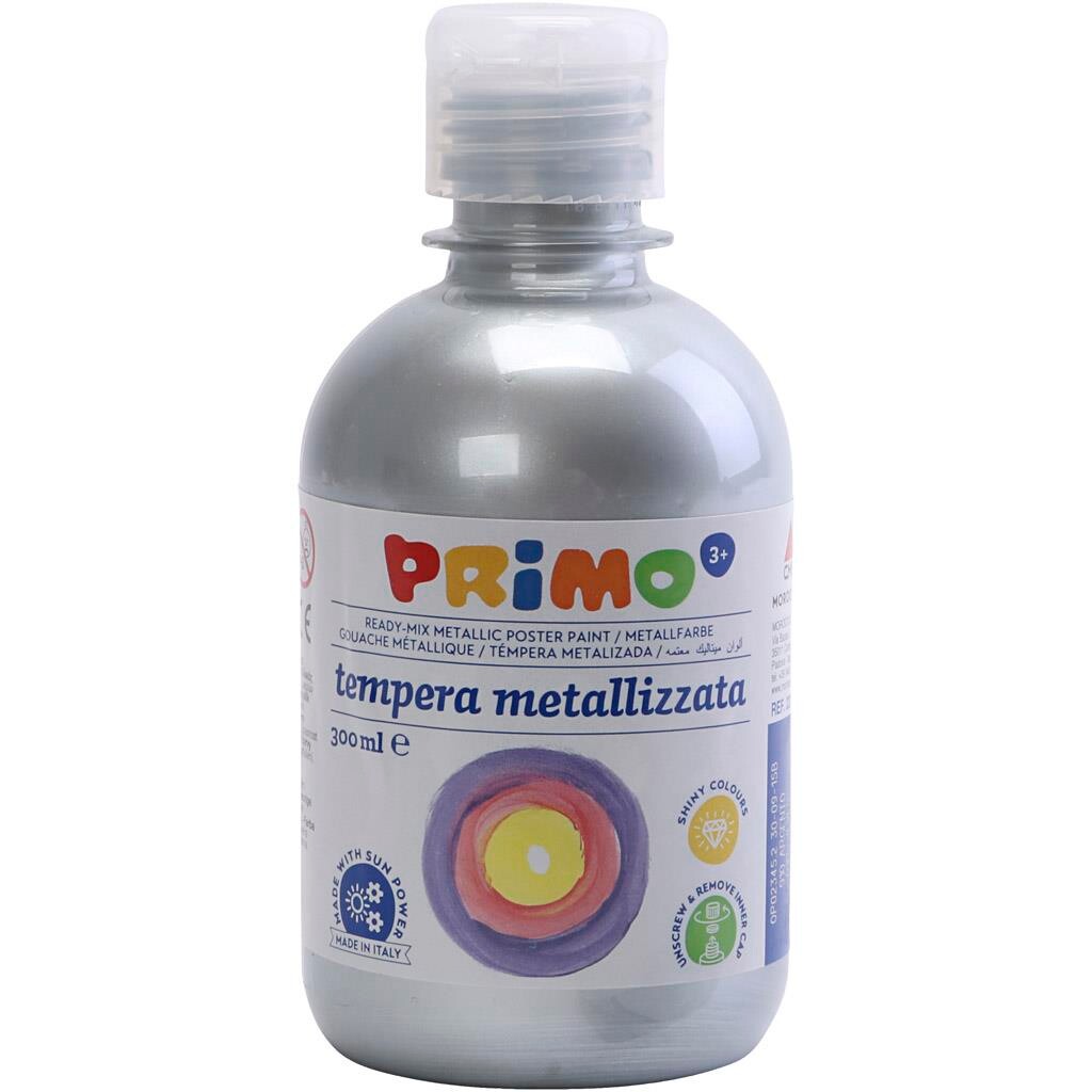 Billede af Skole temperamaling metallic, sølv, 300 ml/ 1 pk.