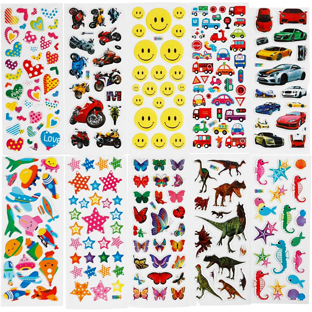 Stickers 3D, str. 7x17 cm, 20 ark/ 1 pk. billede