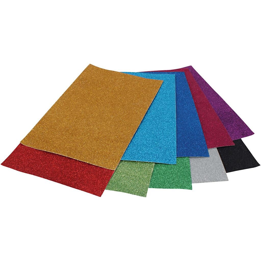 Glimmerkarton, A4, 250 g, 50 ark/ 1 pk. billede