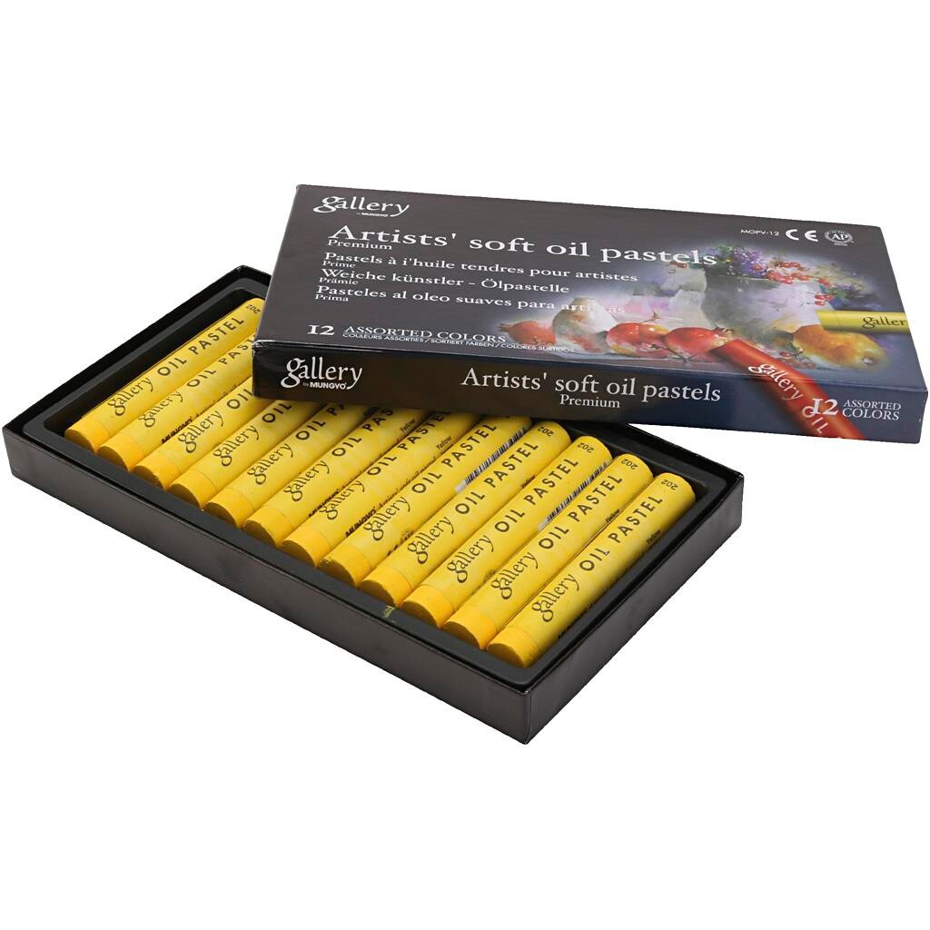 Gallery oliepastelkridt, L: 7 cm, diam. 11 mm, gul billede