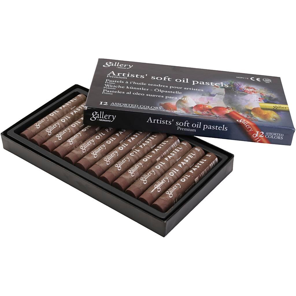 gallery oliepastelkridt, L: 7 cm, diam. 11 mm, bru billede