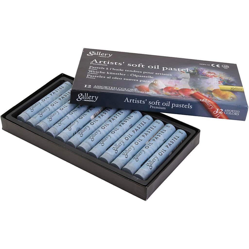 gallery oliepastelkridt, L: 7 cm, diam. 11 mm, grå billede