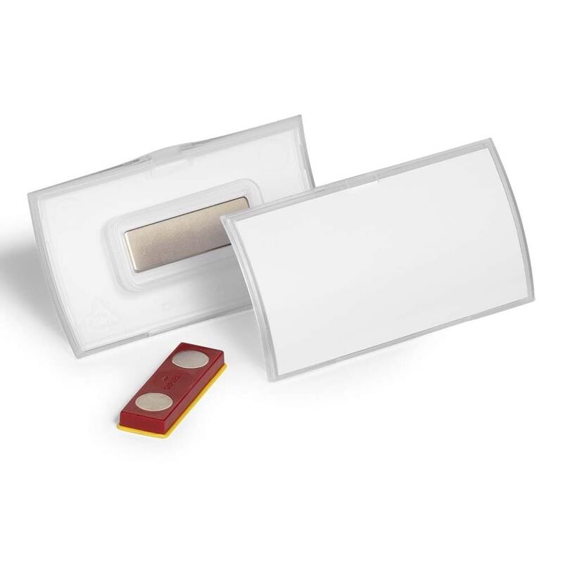 Navneskilt click fold 40x75mm m/magnet 10 stk