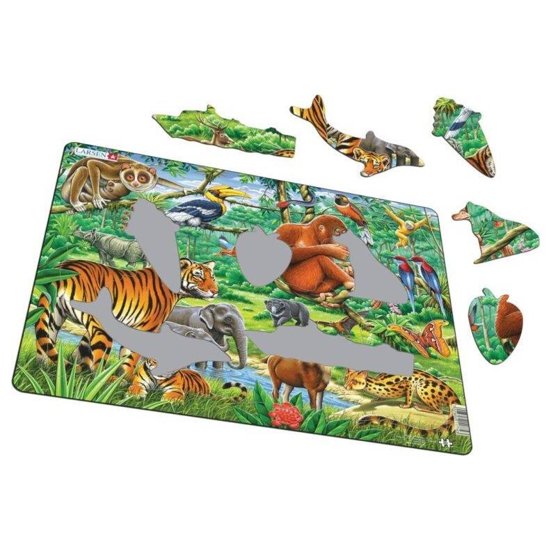 Billede af Puslespil i pap - 20 brikker (Jungle)