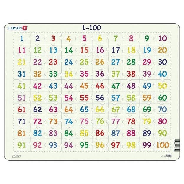 Billede af Pappuslespil Tal 1-100 - 100 brikker